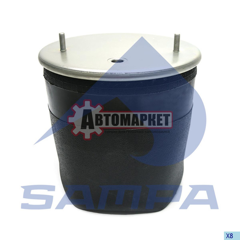 Пневмопод.без стак. h520 2шп.M12смещ.25. 1отв.штуц.M22. Н: 1шп.M16 \BPW