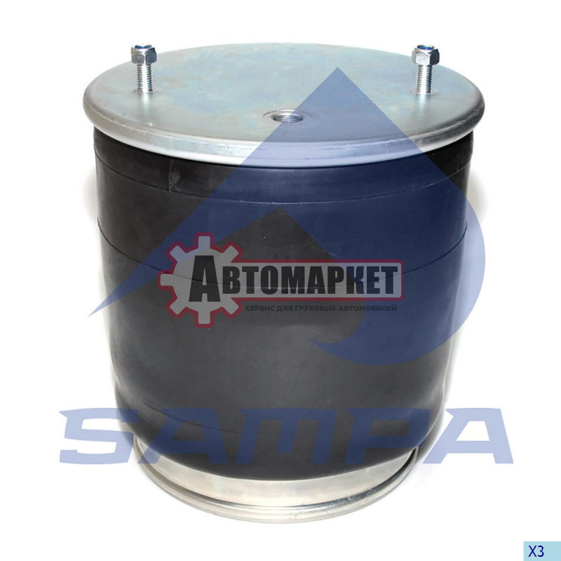 Пневмопод.со стаканом h320 2шп.M12смещ.25. 1штуц.M22. Нстакана 135. 8отв.M16 \BP