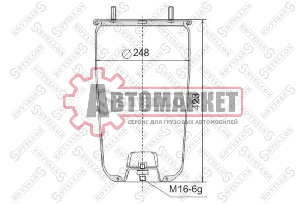 Пневмоподушка без стак.2шп.M12 1отв-шт.M22 \BPW