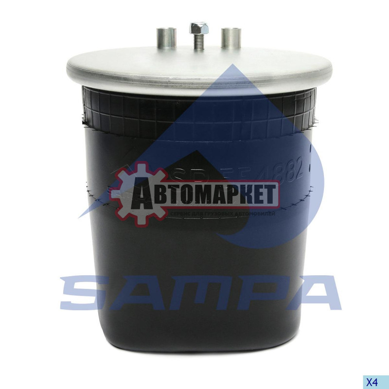 Пневмоподушка без стак.4882N1P01 2штуц.M16 смещ.84- 1шп.M12 \MAN TGA