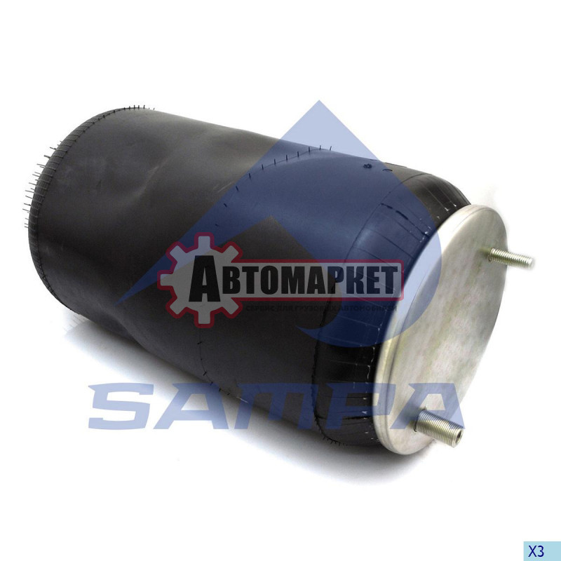 Пневмоподушка без стакана 1шп. M12. 1шп-штуц. M12x20. H: 1отв.M12. d116\Fruehauf