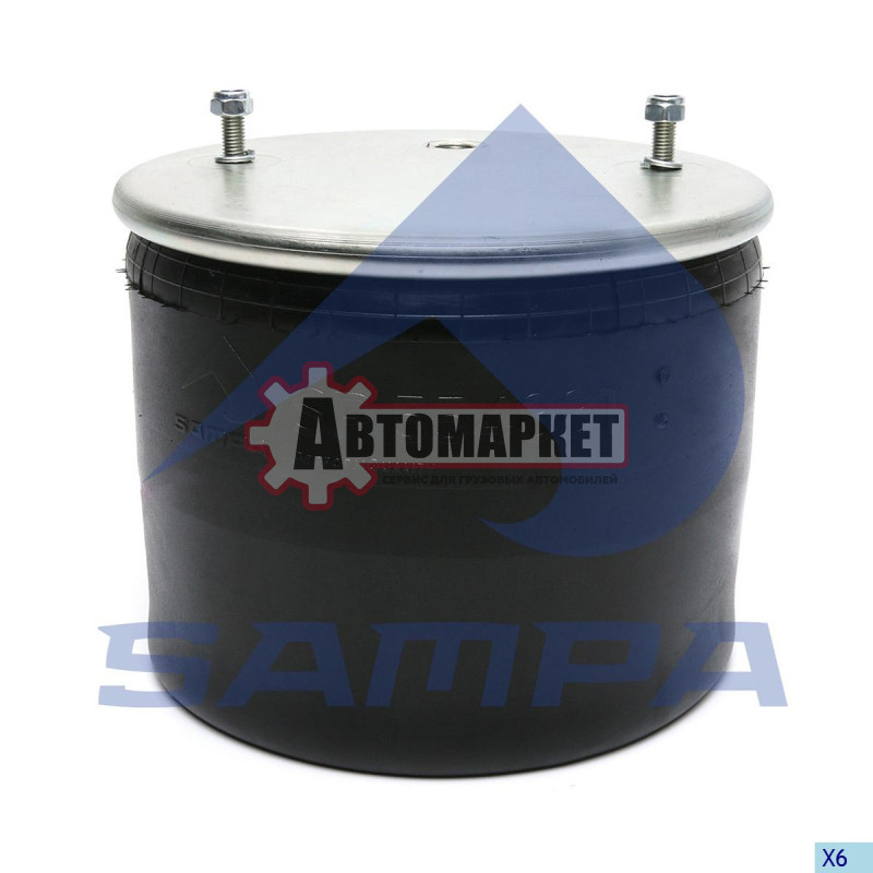 Пневмоподушка без стакана h420 2шп.M12смещ.25. 1штуц.M22. Н:1отв.шп.M16 \BPW