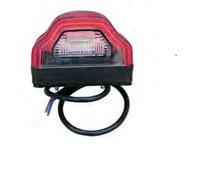Фонарь освещения номерного знака красный 8LED-24V 98x67 с проводом\ Universal