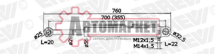 Цилиндр подъема кабины. SC4 R