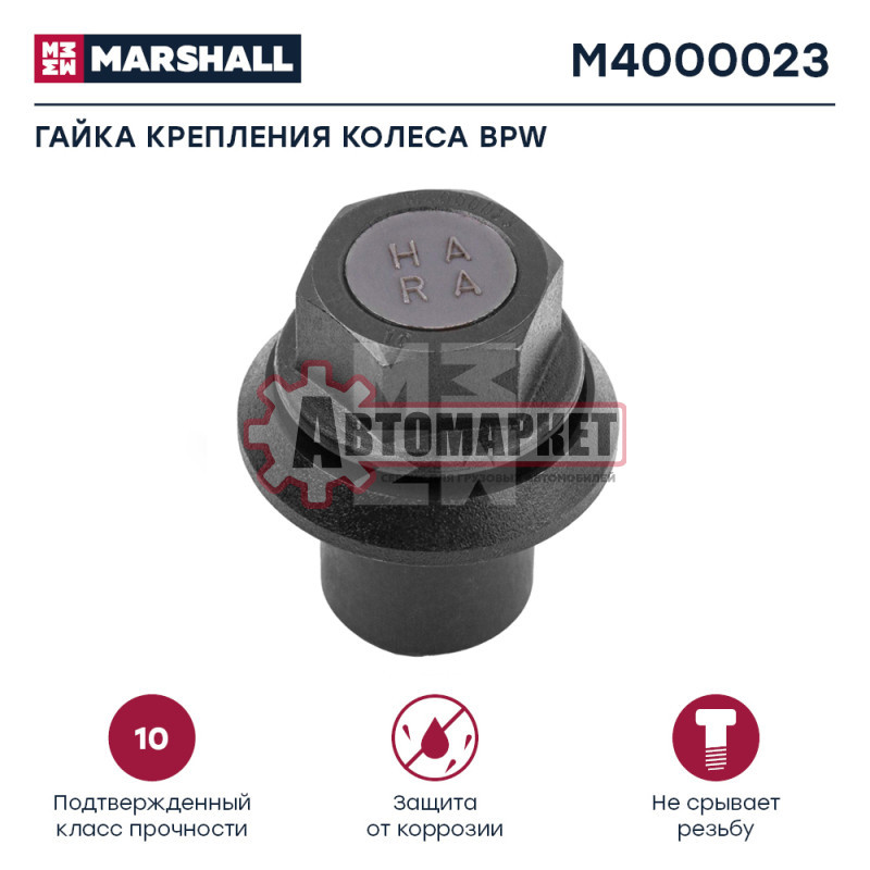 Гайка колесная для алюмин. колесных дисков M22x1.5 H=27/62 10.0 SW32 \BPW,MAN