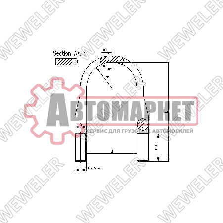 Стремянка M22*1.5-B18-162/240 HD50 Schmitz
