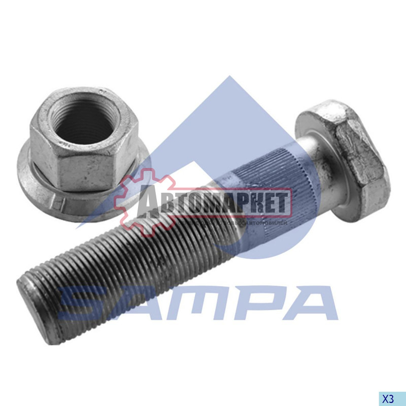 Шпилька колесная M22x1.5/93 в сборе с гайкой SAF