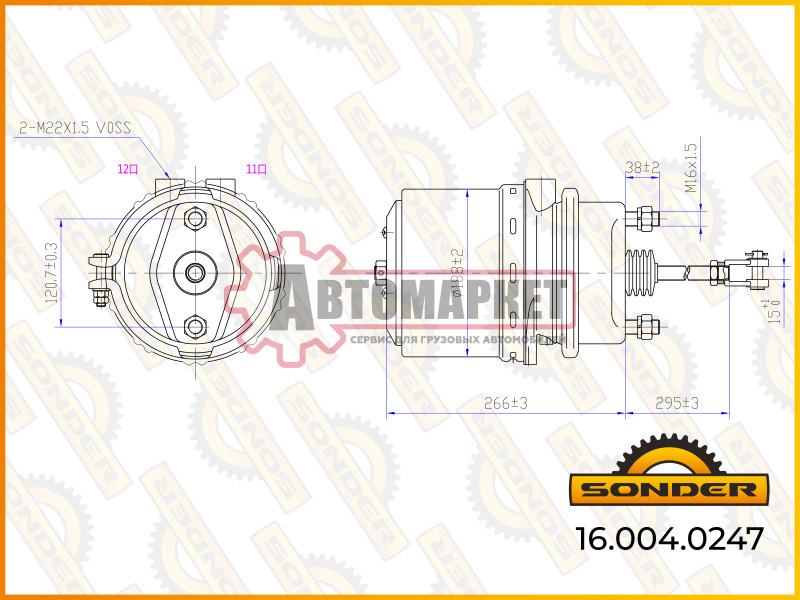 Энергоаккумулятор (кулачковый тормоз) TYPE 24/30 Scania 4 серия
