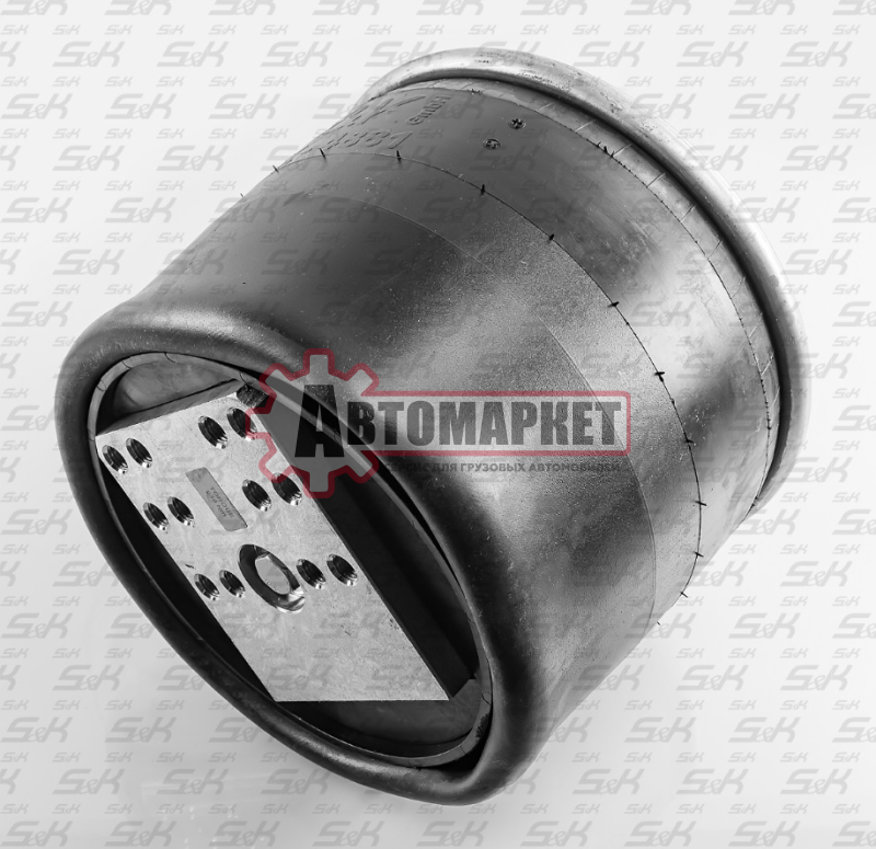 Пневмоподушка со стаканом (пластик) (+плита 2шп.m12 смещ.25 1отв-шт.m22)