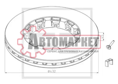 Диск тормозной \DAF CF65/75/85.LF55.XF95