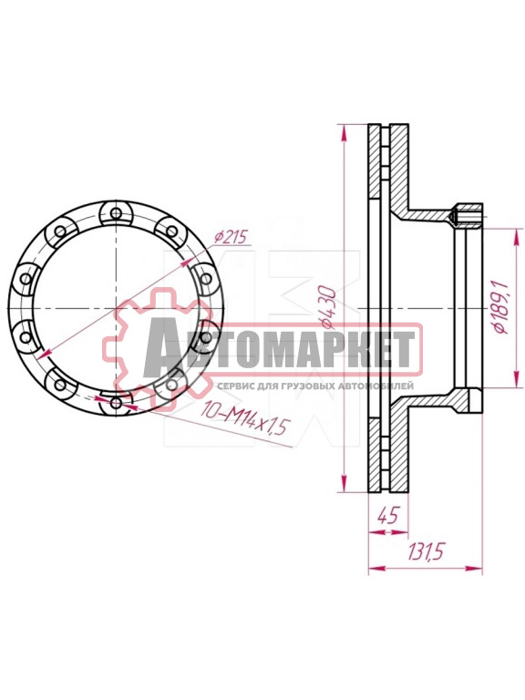 Диск тормозной вентилируемый D430\ SAF B9