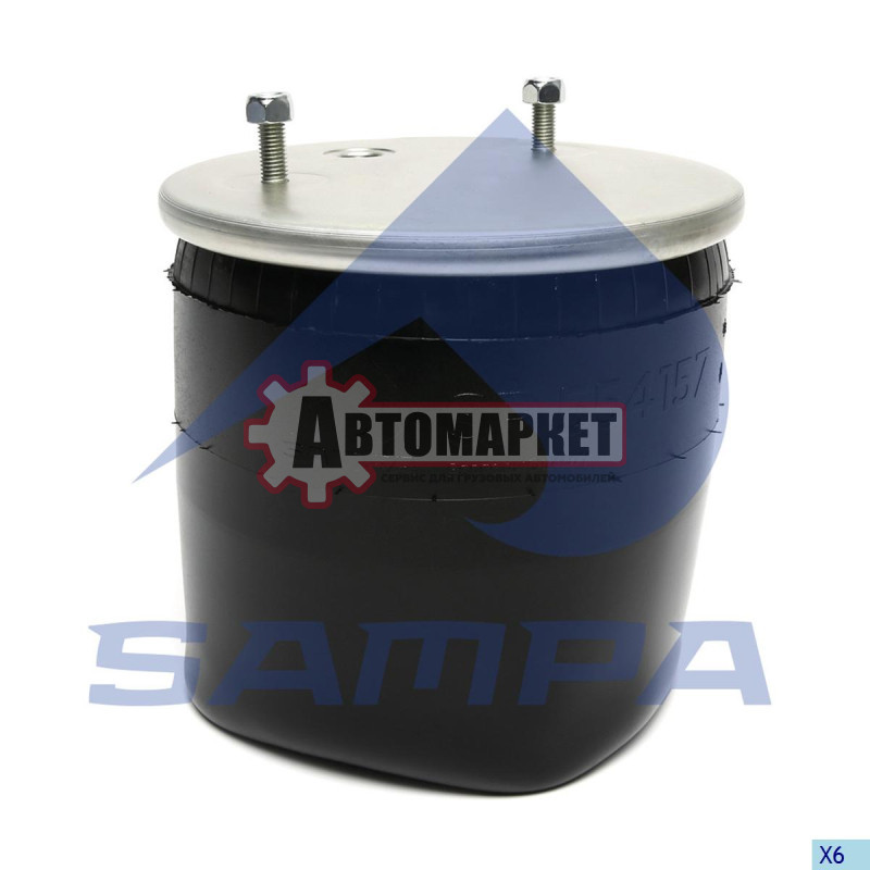Пневмоподушка без стак. H478 2шп.M12смещ.25. 1отв.штуц.M22. 1отв.M12 \ROR