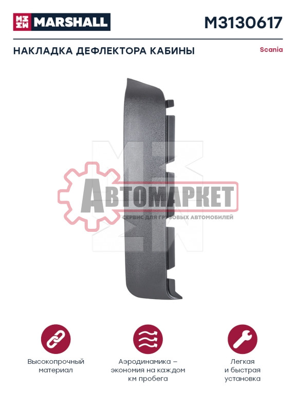 Заглушка дефлетора кабины прав. Scania 4 серия
