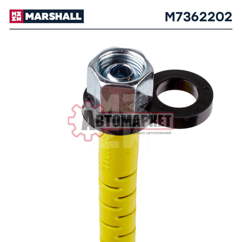 Шланг спиральный желтый, штуцеры M18x1.5 (2), рабочая длина L = 4 м, 20 витков