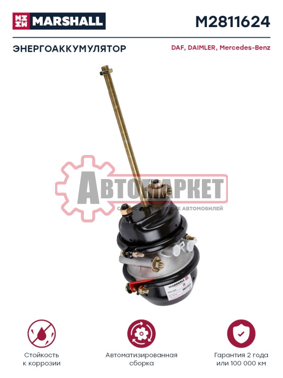 Энергоаккумулятор 16/24 (шток 250 мм, с вилкой)