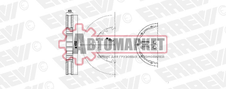 Диск тормозной с устан. компл. 432x45x217 \DAF CF65/75/85,LF55,XF95
