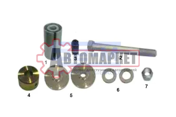 Р/к рессоры (мр) с/бл+упл.кольца+шайбы+болт+гайка \RVI Magnum/Premium
