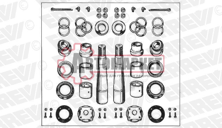 Р/к шкворня на ось с подш 37x48x237 \Volvo FL616/617/7/10/12/ F10/12/16 B6-10