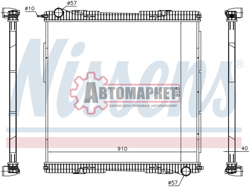 Радиатор Scania 860x918x40 (без рамки)
