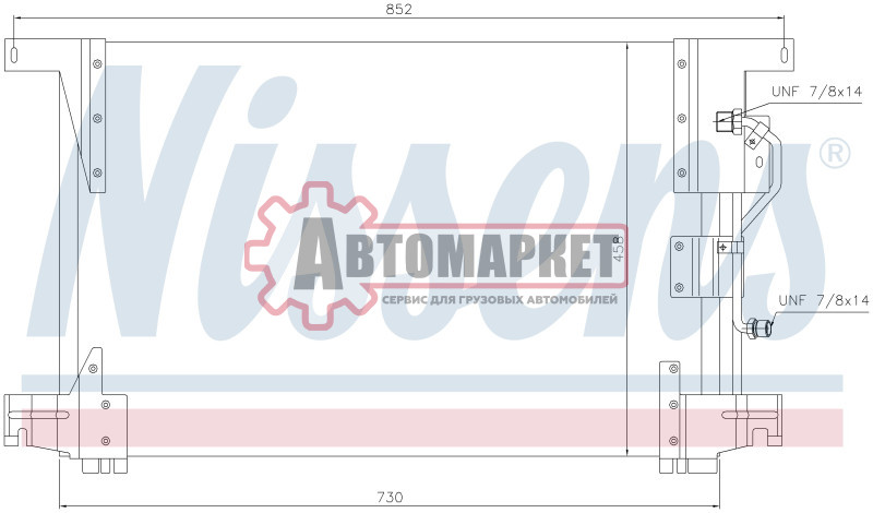 Радиатор кондиционера 680x460x18 MB ACTROS 4/2003-