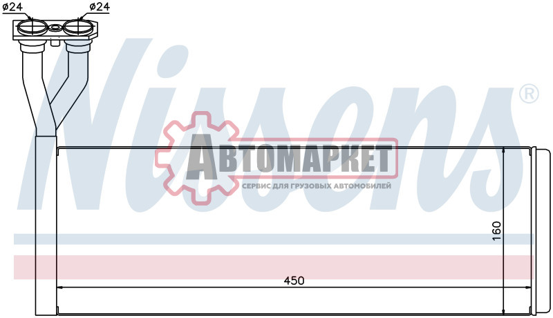Радиатор отопителя Aluminium/Aluminium 453 x 157 x 32 \Scania 4ser P/R/T 95-->
