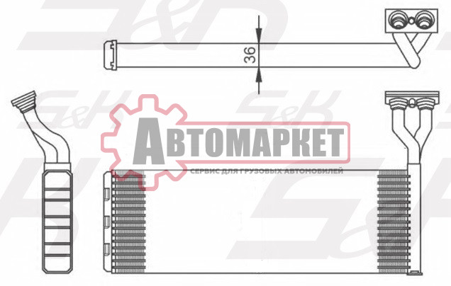 Радиатор отопителя Aluminium/Aluminium 453 x 157 x 32 \Scania 4ser P/R/T 95-->