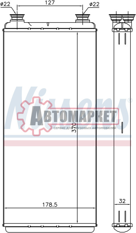 Радиатор отопителя MAN TGS