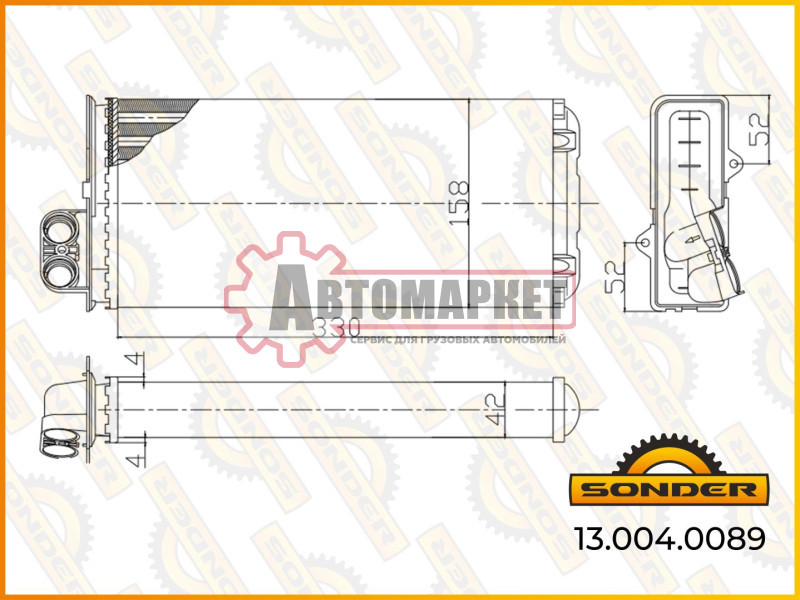 Радиатор отопителя Renault Premium 385, 340 (Nissens 73372)