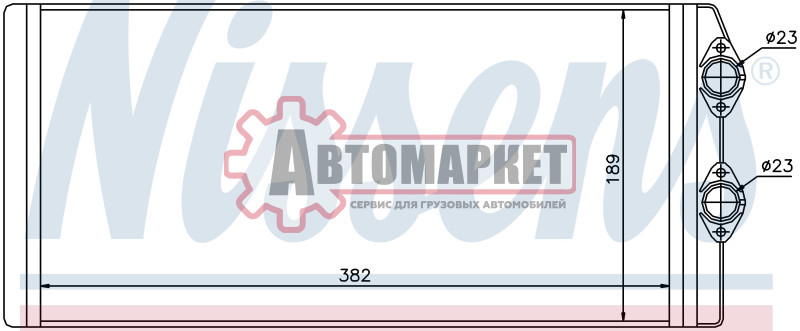 Радиатор отопителя пластик/алюминий 382x189x40\ Volvo FH12/16. FM9/10/12 D7/9A/1