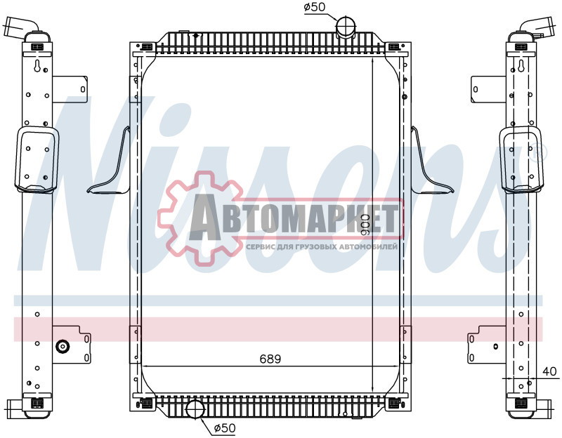 Радиатор системы охлаждения 900x708x42 \RVI Kerax (97->)