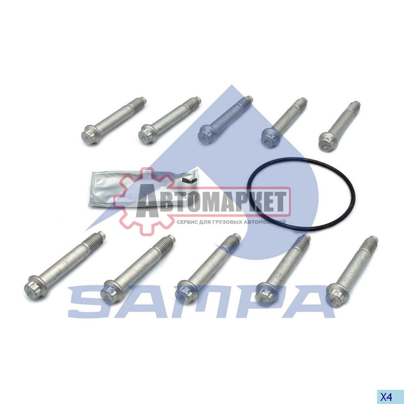 К-т колесных болтов M12*1,5*75 SAF (10 шт. + уплотн. кольцо и смазка)
