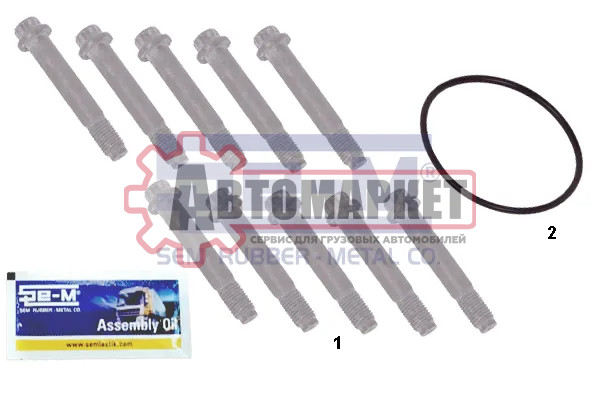 К-т колесных болтов M12*1,5*75 SAF (10 шт. + уплотн. кольцо и смазка)