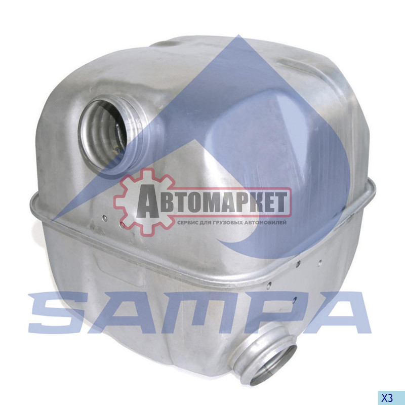 Резонатор(бочка) глушителя ЕВРО 3 прямоугольный \Scania 94/114/124/144