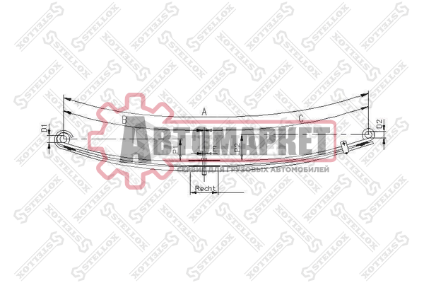 Рессора 2-ух лист. перед. 2/30x90x66 937+1093 D20/D20 \RVI Magnum