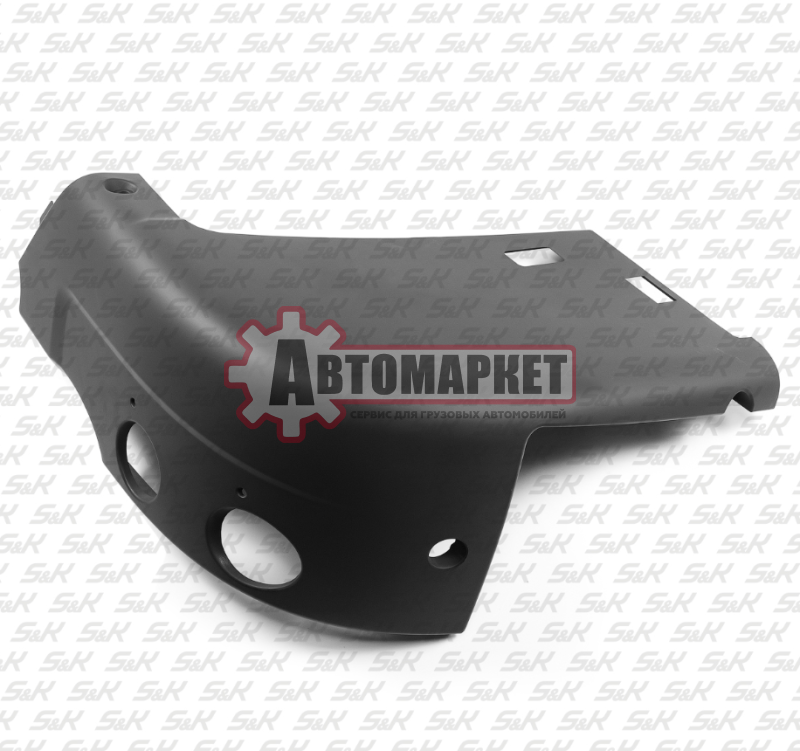 Бампер черный пластик прав Scania