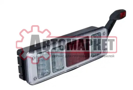 Фонарь задний многосекц. RH 6-секц.прям.черн.корп.гибрид ламп.с LEDсекц.,с рогом KRONE