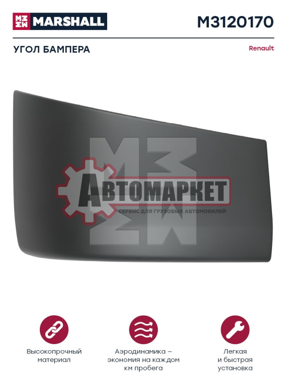 Накладка бампера правая \RVI Premium II