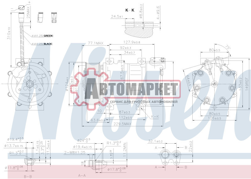Компрессор кондиционера. P,G,R,T ser (08-)