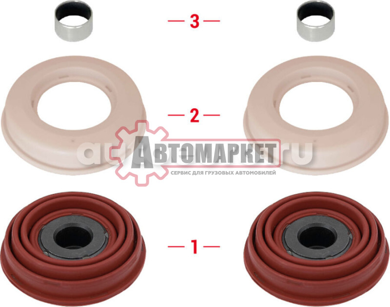 РМК толкателей суппорта KNORR SN6/SN7/SK7 (пятак D69мм 2шт., пыльник 2шт, втулка 2шт, о.н.- K001300)