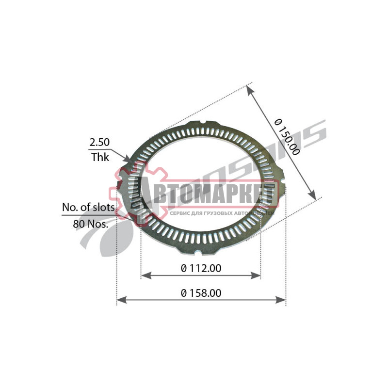 Кольцо ABS (GKH1/GKH2) 80 teeth