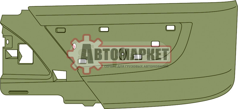 Юбка бампера, левая H=195 MB Actros MP3