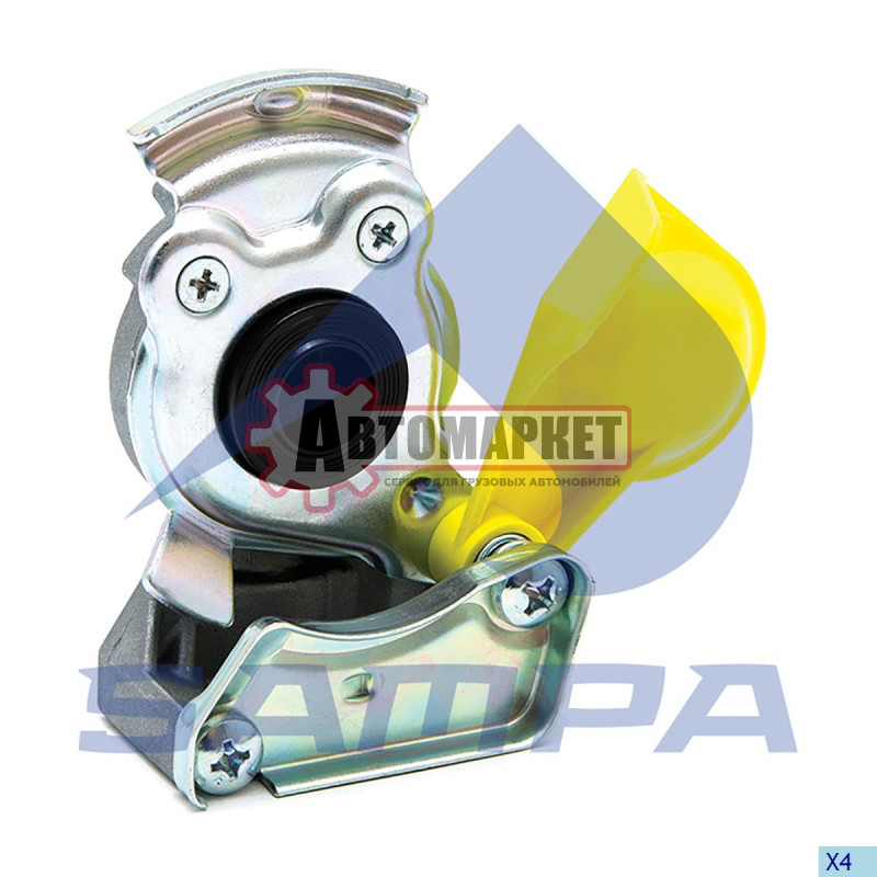 Соединительная головка с клапаном new (желтая) M22x1.5 \Omn MB. Iveco. DAF. BPW