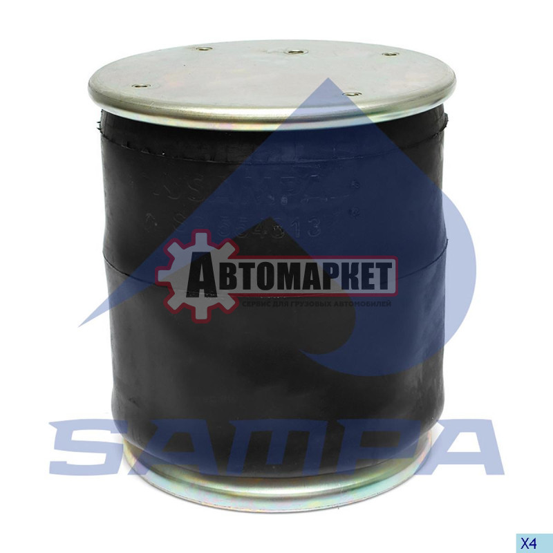 Пневмоподушка со стак.4отв.M10 1отв-шт.M14.Поршень сталь 4отв.M12 \Scania 3-serie