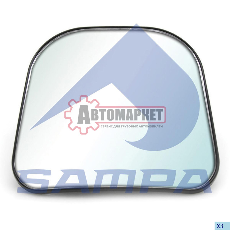 Стекло зеркала дополнительное 184x160 R=300mm, правое/левое,с подогревом, SCANIA