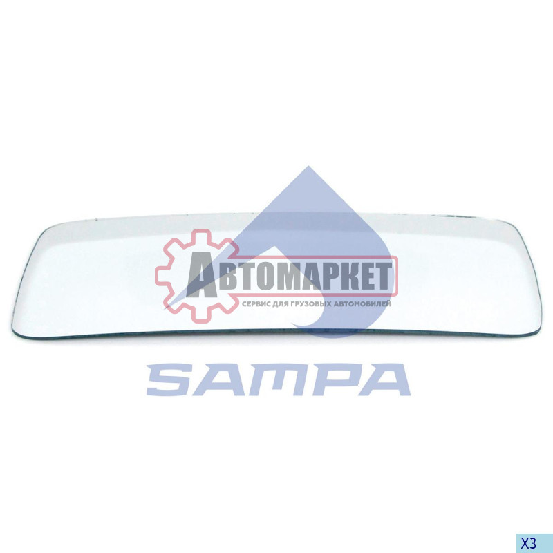 Стекло зеркала с подогревом Premium 373x183 mm