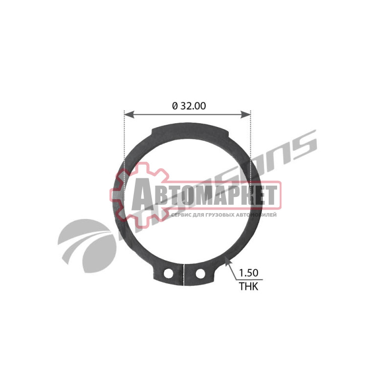 Стопор пальца торм. колодки 32x1.5 \SAF/DAF/Volvo