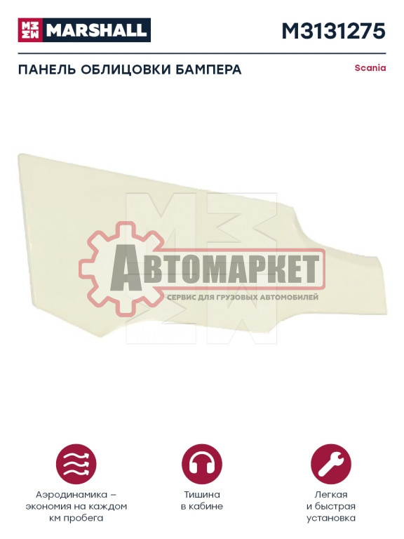 Панель облицовки бампера правая Scania