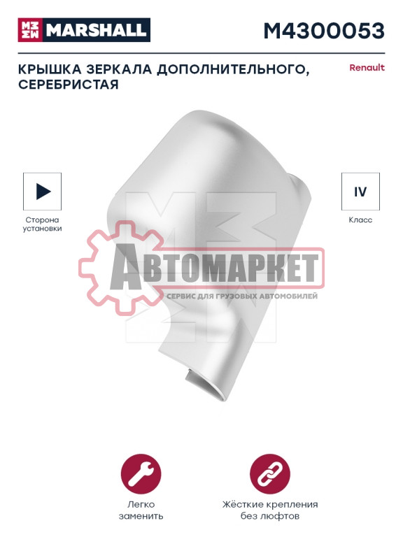 Крышка малого зеркала RVI Premium NEW правая