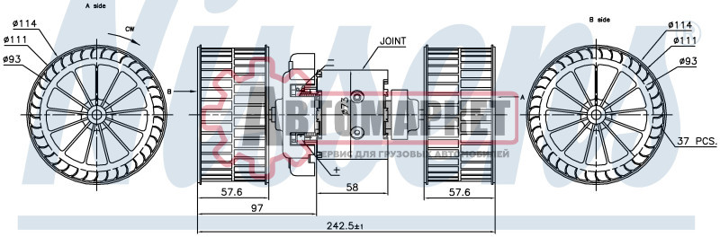 Вентилятор отопителя MB