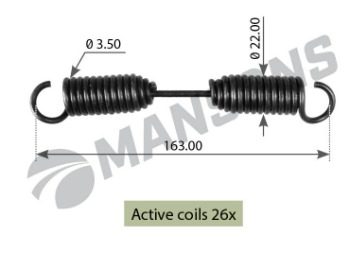 Пружина колодки торм. SN 3015 21.5х3.6х163 стяж.